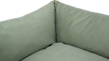 ТRIXIE Лежанка для собак Marley, 80 x 60 см, салатовий колір – зручна лежанка для середніх собак, м'який бавовняний чохол, можна прати – 37691 Salbei L 80 x 60 x 23 см