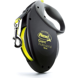 Рулетка для собак Flexi Giant Professional L 10 м, до 50 кг, чорна/неонова жовта