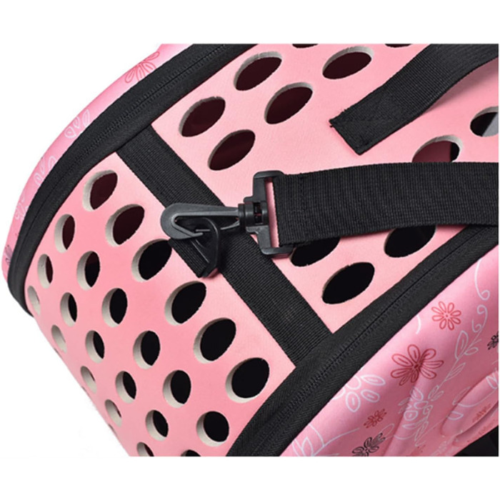 Сумка-переноска для кота та собаки CiCixixi, рожева, 42x28x30 см, для маленьких собак до 7.5 кг, з регульованим плечовим ременем, ідеальна для подорожей