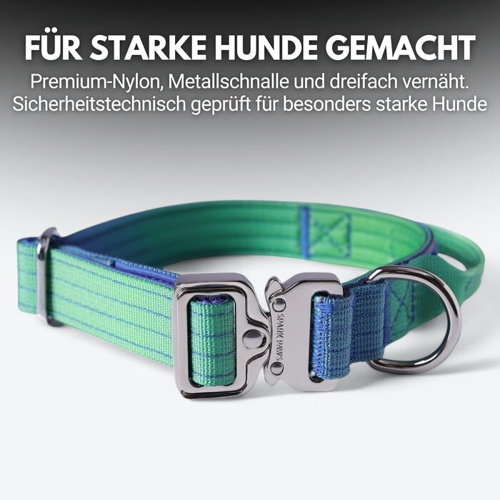 Тактичний нашийник для собак Spark Paws – міцний, преміум-якість, для великих та середніх собак (Lime Wave, XS: 9-18 кг [2.5 см])
