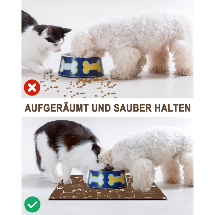 Підкладка під миску для собак та котів, нековзна, чорна 40x60 см. Швидковисихаюча, легко миється. Підкладка під миску для тварин