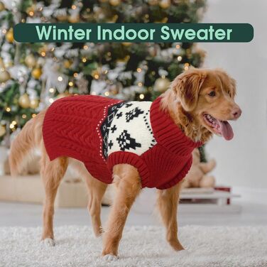 Теплий зимовий пуловер для собак Kuoer, червоний (XS)