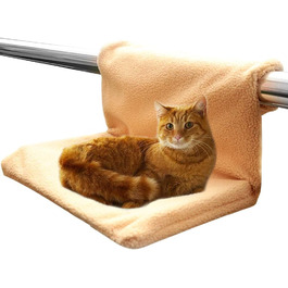 Кішечкове ліжко-грілка з металевим каркасом, миється, для котів та собак до 5 кг, бежеве