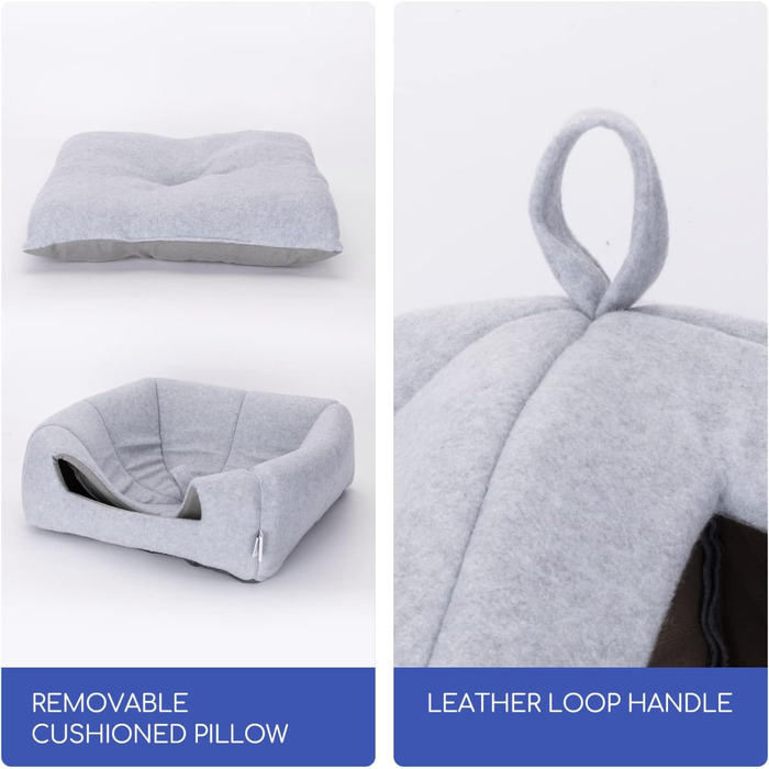 Nobleza: Розкладне котяче будиночок 2-в-1 для котів та собак, з подушкою, 38x38x33 см