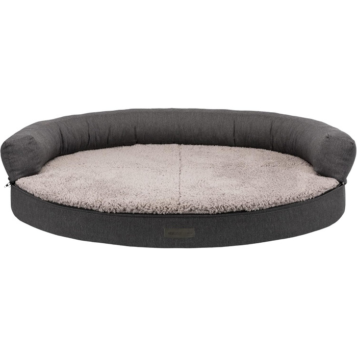 TRIXIE ортопедичний диван для собак Vital Bendson, овальний, 100×80 см, темно-сірий/світло-сірий