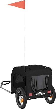 Причіп для велосипеда для собак, чорний, Oxford-Gewebe та залізо, LH82839