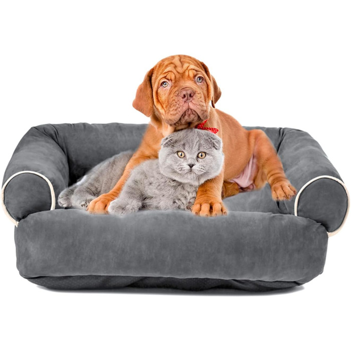 Крісло-лежанка для котів та собак PETCUTE, ортопедичне, з неслизьким дном, сіре