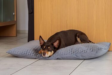 Подушка для собак Karlie Liege Velvet, 100x70x15 см, темно-сіра