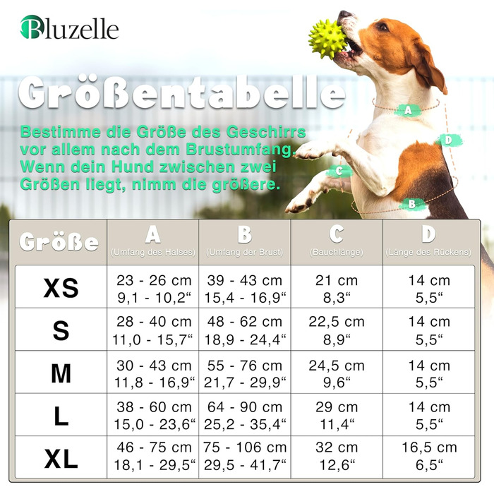 Шлейка для собак середніх порід Bluzelle з ручкою та кишенею для GPS-трекера, світловідбиваюча, дихаюча, зелена (L, чорний 3)