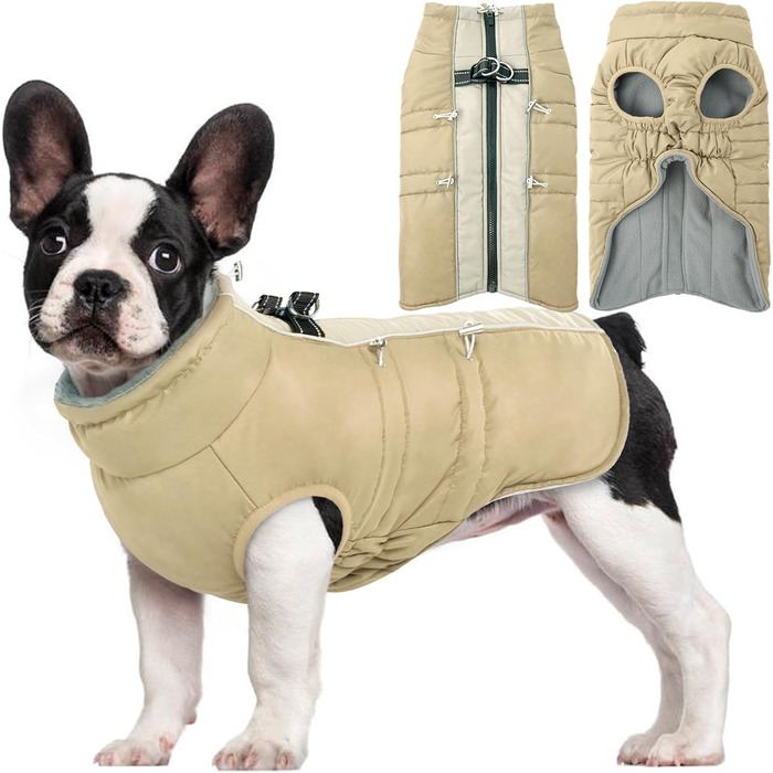 Водонепроникний зимовий одяг для собак - куртка для собак, камуфляж Olive Drab (M, Aprikose)