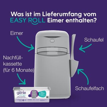 Контейнер для котячого наповнювача Litter Genie Easy Roll, екологічна система утилізації, №1 у США, з касетою для заміни