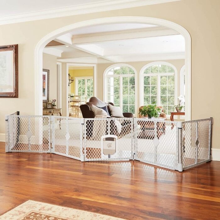 Laufstall для собак North States MYPET Petyard, розкладний, 6 панелей, 66 см, сірий (для дому та вулиці)