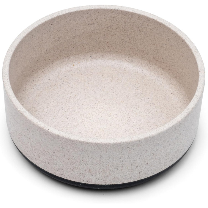 Миска для собак Titan з бамбука та гуми, 22 см, з антиковзким дном, сіра, екологічна, антибактеріальна, довговічна, нетоксична, для середніх та великих собак