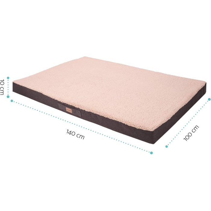 Баллу Лежанка для собак, коричнева, ортопедична, знімний чохол, XXL (120x100x10 см)