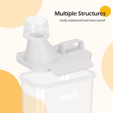 Контейнер для корму для тварин Nobleza, 2.5L, відро для корму для собак та котів з мірним стаканчиком