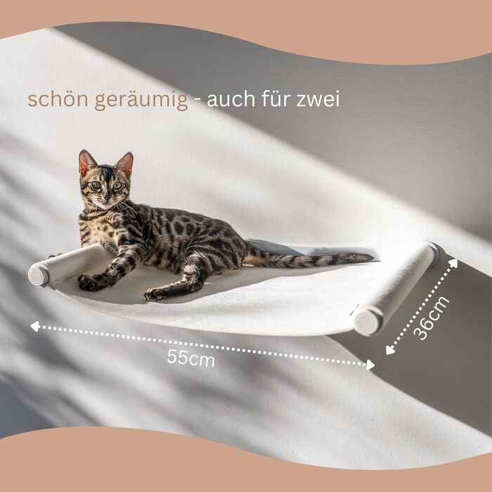 Кішка-гамак AZANO® XL з металу | Дизайнерська стіна для лазіння котів | Ліжко для котів на стіні | велике та стабільне (Сірий)