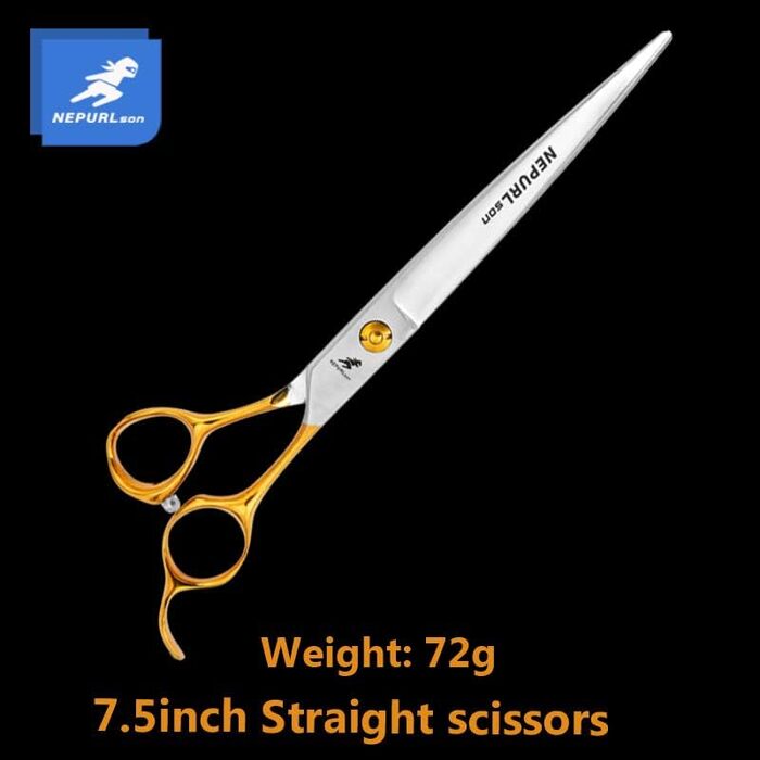 Професійний набір ножиць для грумінгу домашніх тварин 19,1 см: прямі, зігнуті, ножиці для фінальної обробки, сталь VG10