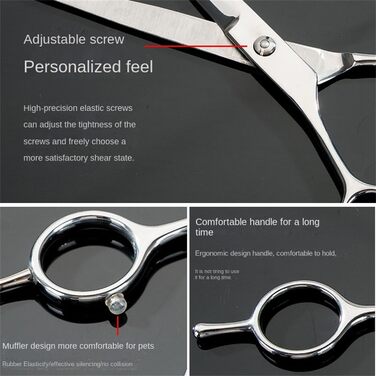 Набір професійних ножиць для собак, 4 в 1: ножиці для фінальної обробки, прямі ножиці, вигнуті ножиці, гребінець. Виготовлено з нержавіючої сталі. Підходить для собак, котів та інших домашніх тварин.