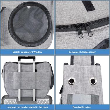 Сумка-переноска для собак та котів Ownpets, до 5.5 кг, з вентиляцією та регульованим ременем