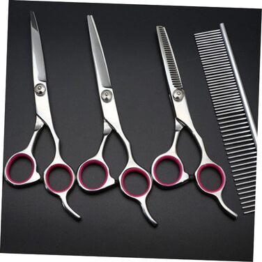 Набір для грумінгу домашніх тварин Mipcase з нержавіючої сталі: ножиці, гребінець, ножиці з прямим та вигнутим лезом, ножиці з зубчастим лезом