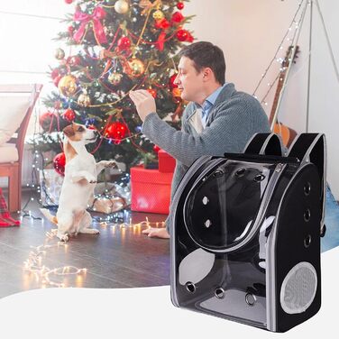 Рюкзак для собак та котів PETCUTE, дихаючий, прозорий, з підкладкою, для подорожей, дозволений авіакомпаніями