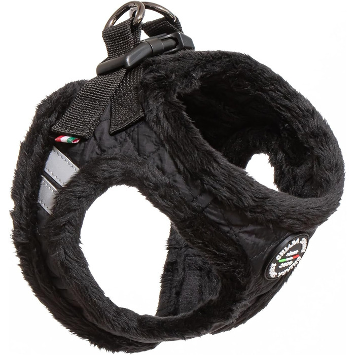 М'який нашийник для собак CHIARA MIA, розмір XL, чорний. Водовідштовхуючий, з регулюванням на липучці, світловідбиваючі смуги.