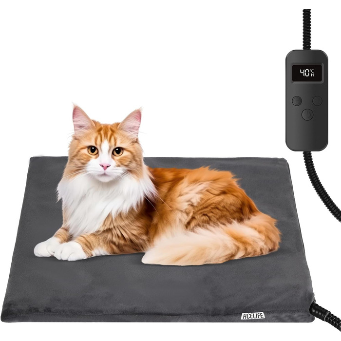 Кілимок для обігріву домашніх тварин: котів, собак, кроликів. Регулювання температури та таймера. 45x45 см