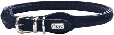 Нашийник для собак HUNTER, круглий, м'яка наппа-шкіра, темно-синій, 45 см (S-M)