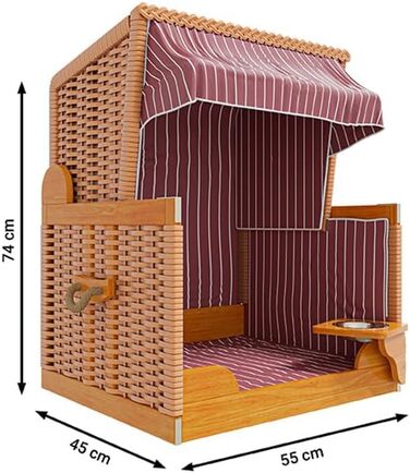Клітка-лежанка для собак Outgarden з дерева, з ковдрою та мисками, чорна з блакитно-білим, для маленьких собак