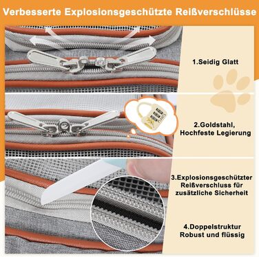Сумка-переноска для котів та собак до 7 кг COMSLE (42x22x25 см, світло-сіра)