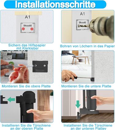 Захист для воріт Naizy Rollo 0-150см: сітка для собак, захист від дітей, ролетний тип, чорний 150см