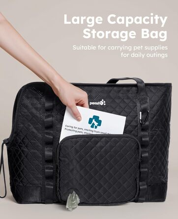 Транспортна сумка для собак Pecute, чорна XL, до 6 кг, 43x35x20 см