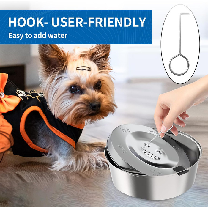 Нержавійна миска для собак 1L без розливання, повільне годування, для собак та котів маленьких та середніх порід