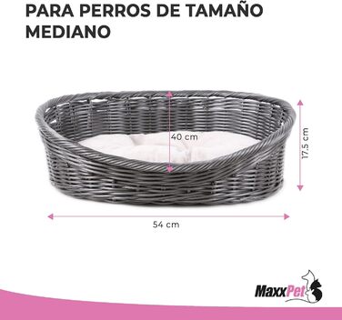 MaxxPet Ліжко для собак і котів, кругле, з подушкою, антрацит, 54x40x17,5 см
