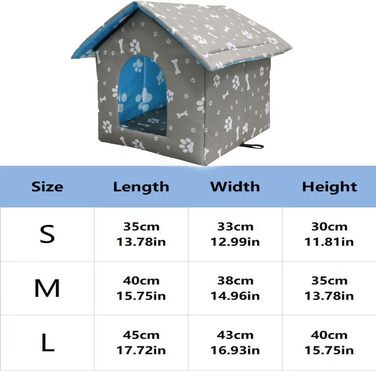 Будинок для котів Vinnypet на вулицю: зимостійкий, водонепроникний, з килимком, 40x38x35 см (L:45x43x40 см, сірий)