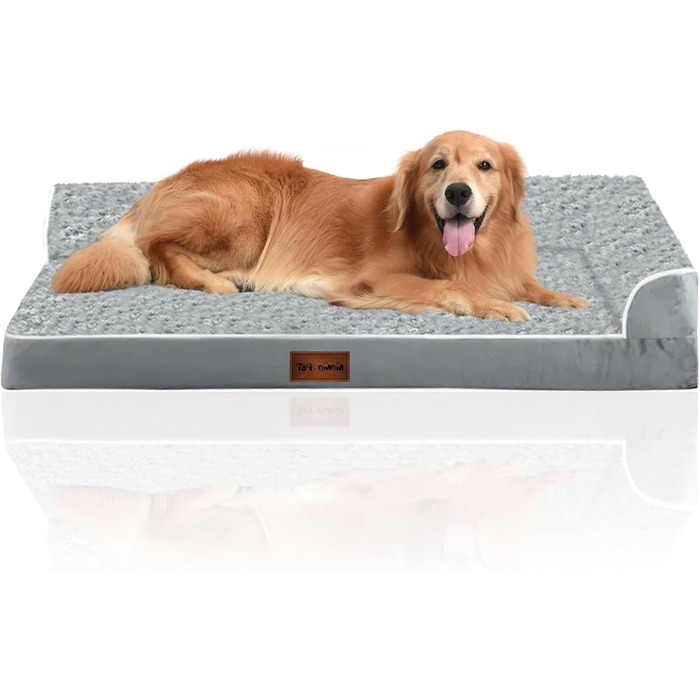 Ортопедичні лежанки для собак великих порід - водонепроникні, з водонепроникним підкладом, з неслизьким дном, знімний та пральний чохол (XL: 107 x 81 x 18 см)