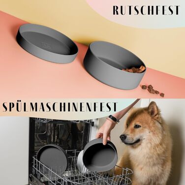 Миска для собак Ne&no® Silikon Fress 1200 мл з кришкою, сірий графіт (для маленьких та середніх порід)