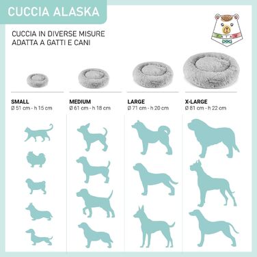 М'яке ліжко для собак та котів Alaska Grey, велике, 81 см, знімний чохол, неслизьке, машинне прання