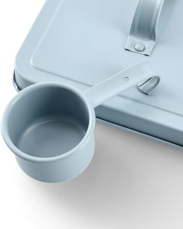 Миска для корму тварин Zeller 'Woof', метал, білий/блакитний, 23.4 x 16.2 x 23.2/25.8 см