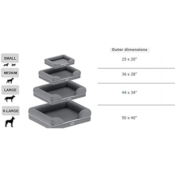 Ортопедичне ліжко для собак та котів з memory foam, розмір M, знімний водонепроникний чохол