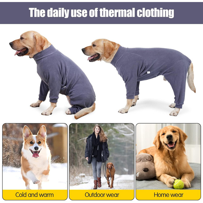 Флісовий зимовий костюм для собак, теплий, сірий, розмір S | Зимовий костюм для собак