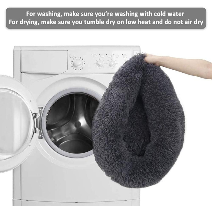 Крісло-ліжко для собак великих порід, ортопедичне, м'яке, зручне, Ø 120 см, темно-сіре, Haoye