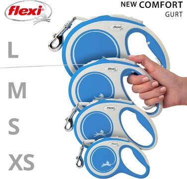 Рулетка-повідок Flexi Kerbl New Comfort синя, розмір S