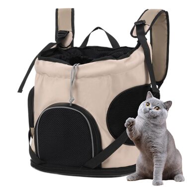 Рюкзак для собак, переноска для тварин, дихаюча, 14.96 x 8.66 x 15.75 дюймів, з регульованими ременями, зручна, з безпечним дизайном