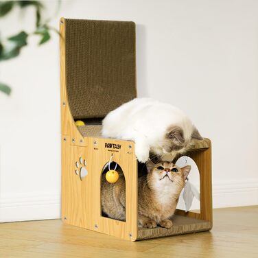 Котячий кігтетоп Pawtasy 2 в 1: для стіни та кута, з іграшкою-м'ячиком, захист меблів