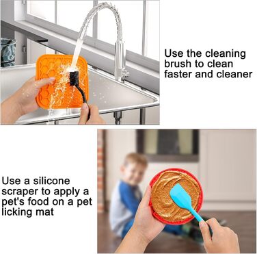 Килимок для ласощів для собак Hysagtek (3 шт.) з лопаткою, для маленьких та середніх порід, сильна фіксація, для купання, грумінгу та дресирування