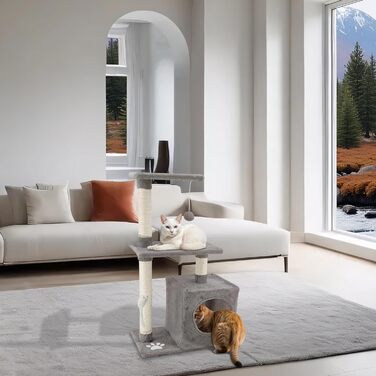 Котячий комплекс Beltom з будиночком, 85 см (сірий)