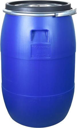 Ферментаційна бочка з кришкою 85 л, з нержавіючої сталі, з широкою горловиною, для бродіння, універсальна бочка, садова бочка, харчова, блакитна