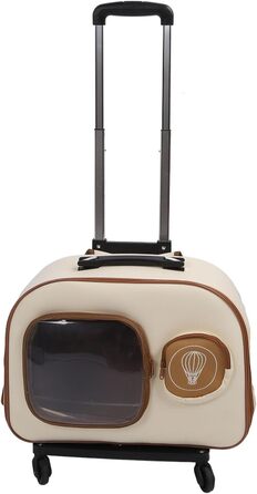 Транспортна переноска для котів та собак на колесах, переноска для тварин, переноска на колесах, знімний відсік, переноска-візок для подорожей та піших прогулянок