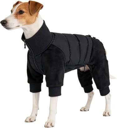 Зимовий теплий одяг для собак з отвором для повірця, непромокаємий, для маленьких, середніх та великих собак (25N016 Білий, Чорний, XXL)